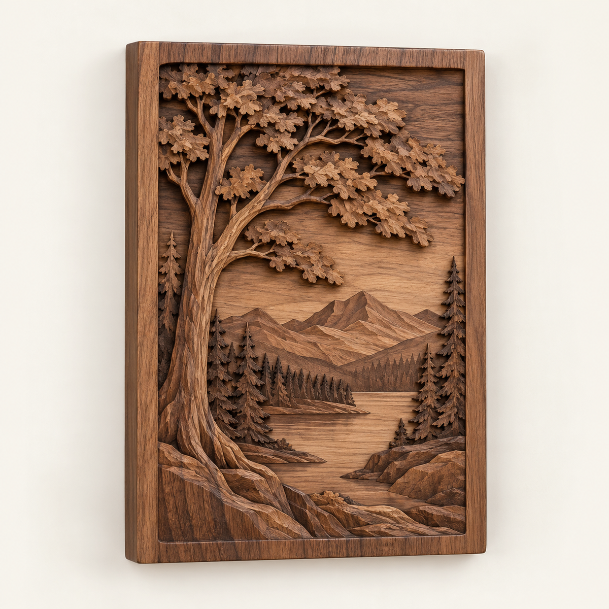 Woodland Relief Carved Wall Plaque — concept image