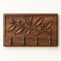 Carved Wood Entryway Key Holder — concept image