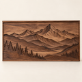 Mountain Ridge Carved Wood Wall Panel — concept image