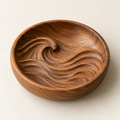 Carved Wave Wood Trinket Dish — concept image
